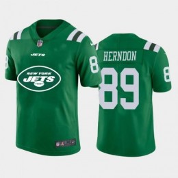 New York New York Jets #89 Chris Herndon Green Men's Big Team Logo Vapor Limited NFL Jersey