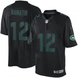 Jets #12 Joe Namath Black Men's Stitched NFL Impact Limited Jersey