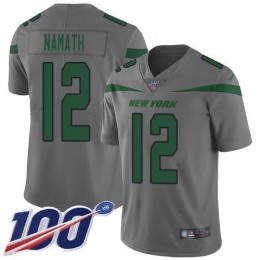 Jets #12 Joe Namath Gray Men's Stitched NFL Limited Inverted Legend 100th Season Jersey