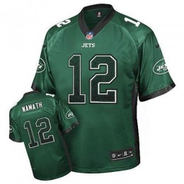 Jets #12 Joe Namath Green Team Color Men's Stitched NFL Elite Drift Fashion Jersey