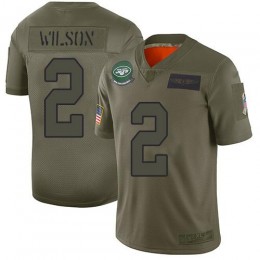 Jets #2 Zach Wilson Camo Men's Stitched NFL Limited 2019 Salute To Service Jersey
