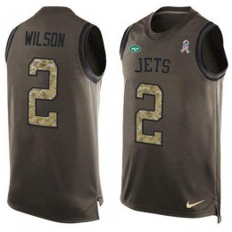 Jets #2 Zach Wilson Green Men's Stitched NFL Limited Salute To Service Tank Top Jersey