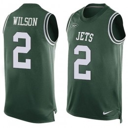 Jets #2 Zach Wilson Green Team Color Men's Stitched NFL Limited Tank Top Jersey