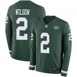 Jets #2 Zach Wilson Green Team Color Men's Stitched NFL Limited Therma Long Sleeve Jersey