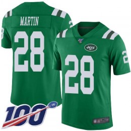 Jets #28 Curtis Martin Green Men's Stitched NFL Limited Rush 100th Season Jersey