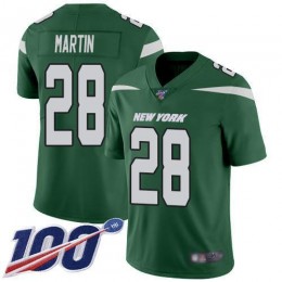 Jets #28 Curtis Martin Green Team Color Men's Stitched NFL 100th Season Vapor Limited Jersey
