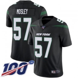 Jets #57 C.J. Mosley Black Alternate Men's Stitched NFL 100th Season Vapor Limited Jersey