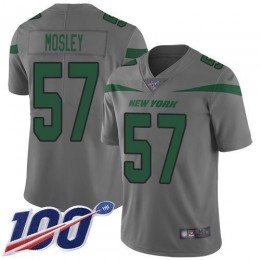 Jets #57 C.J. Mosley Gray Men's Stitched NFL Limited Inverted Legend 100th Season Jersey