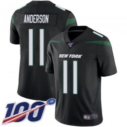 New York Jets #11 Robby Anderson Black Alternate Men's Stitched NFL 100th Season Vapor Limited Jersey