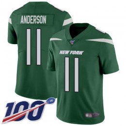 New York Jets #11 Robby Anderson Green Team Color Men's Stitched NFL 100th Season Vapor Limited Jersey