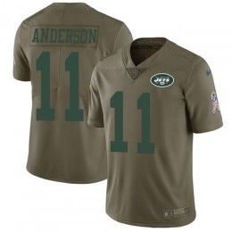 New York Jets #11 Robby Anderson Olive Men's Stitched NFL Limited 2017 Salute To Service Jersey
