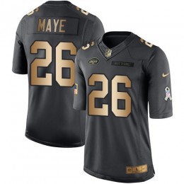New York Jets #26 Marcus Maye Black Men's Stitched NFL Limited Gold Salute To Service Jersey