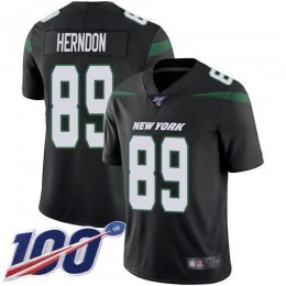 New York Jets #89 Chris Herndon Black Alternate Men's Stitched NFL 100th Season Vapor Limited Jersey