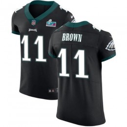 Eagles #11 A.J. Brown Black Alternate Super Bowl LVII Patch Men's Stitched NFL New Elite Jersey