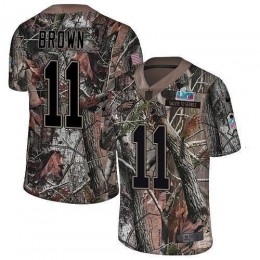 Eagles #11 A.J. Brown Camo Super Bowl LVII Patch Men's Stitched NFL Limited Rush Realtree Jersey