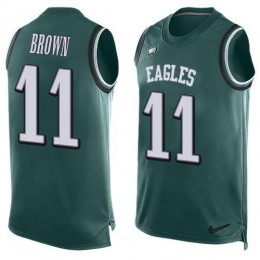 Eagles #11 A.J. Brown Green Team Color Men's Stitched NFL Limited Tank Top Jersey