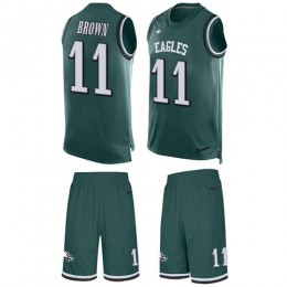 Eagles #11 A.J. Brown Green Team Color Men's Stitched NFL Limited Tank Top Suit Jersey
