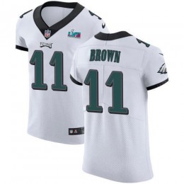 Eagles #11 A.J. Brown White Super Bowl LVII Patch Men's Stitched NFL New Elite Jersey