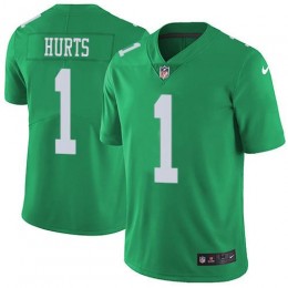 Eagles #1 Jalen Hurts Green Men's Stitched NFL Limited Rush Jersey