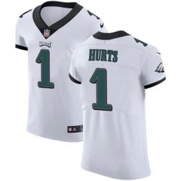Eagles #1 Jalen Hurts White Men's Stitched NFL New Elite Jersey