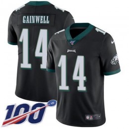 Eagles #14 Kenneth Gainwell Black Alternate Men's Stitched NFL 100th Season Vapor Untouchable Limited Jersey