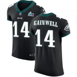 Eagles #14 Kenneth Gainwell Black Alternate Super Bowl LVII Patch Men's Stitched NFL New Elite Jersey