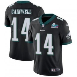 Eagles #14 Kenneth Gainwell Black Alternate Super Bowl LVII Patch Men's Stitched NFL Vapor Untouchable Limited Jersey