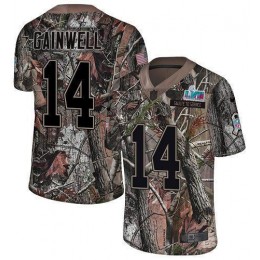 Eagles #14 Kenneth Gainwell Camo Super Bowl LVII Patch Men's Stitched NFL Limited Rush Realtree Jersey