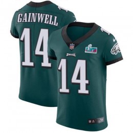 Eagles #14 Kenneth Gainwell Green Team Color Super Bowl LVII Patch Men's Stitched NFL Vapor Untouchable Elite Jersey