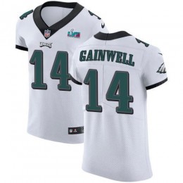 Eagles #14 Kenneth Gainwell White Super Bowl LVII Patch Men's Stitched NFL New Elite Jersey