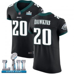 Eagles #20 Brian Dawkins Black Alternate Super Bowl LII Men's Stitched NFL Vapor Untouchable Elite Jersey