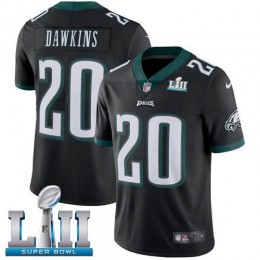 Eagles #20 Brian Dawkins Black Alternate Super Bowl LII Men's Stitched NFL Vapor Untouchable Limited Jersey