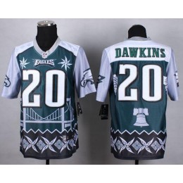 Eagles #20 Brian Dawkins Midnight Green Men's Stitched NFL Elite Noble Fashion Jersey