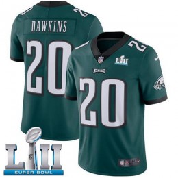 Eagles #20 Brian Dawkins Midnight Green Team Color Super Bowl LII Men's Stitched NFL Vapor Untouchable Limited Jersey