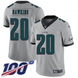 Eagles #20 Brian Dawkins Silver Men's Stitched NFL Limited Inverted Legend 100th Season Jersey