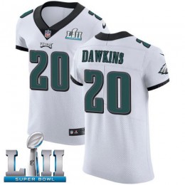 Eagles #20 Brian Dawkins White Super Bowl LII Men's Stitched NFL Vapor Untouchable Elite Jersey