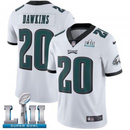 Eagles #20 Brian Dawkins White Super Bowl LII Men's Stitched NFL Vapor Untouchable Limited Jersey