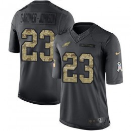 Eagles #23 C.J. Gardner-Johnson Black Men's Stitched NFL Limited 2016 Salute To Service Jersey