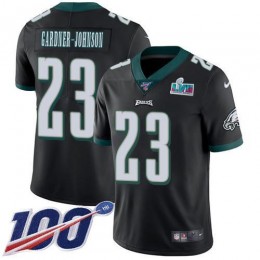 Eagles #23 C.J. Gardner-Johnson Black Alternate Super Bowl LVII Patch Men's Stitched NFL 100th Season Vapor Untouchable Limited Jersey