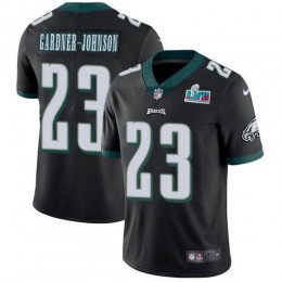 Eagles #23 C.J. Gardner-Johnson Black Alternate Super Bowl LVII Patch Men's Stitched NFL Vapor Untouchable Limited Jersey