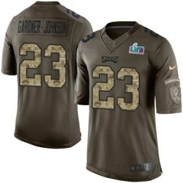 Eagles #23 C.J. Gardner-Johnson Green Super Bowl LVII Patch Men's Stitched NFL Limited 2015 Salute To Service Jersey