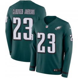 Eagles #23 C.J. Gardner-Johnson Green Team Color Men's Stitched NFL Limited Therma Long Sleeve Jersey