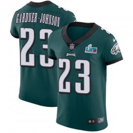 Eagles #23 C.J. Gardner-Johnson Green Team Color Super Bowl LVII Patch Men's Stitched NFL Vapor Untouchable Elite Jersey