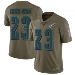 Eagles #23 C.J. Gardner-Johnson Olive Men's Stitched NFL Limited 2017 Salute To Service Jersey