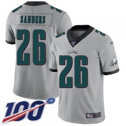 Eagles #26 Miles Sanders Silver Men's Stitched NFL Limited Inverted Legend 100th Season Jersey