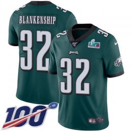 Eagles #32 Reed Blankenship Green Team Color Super Bowl LVII Patch Men's Stitched NFL 100th Season Vapor Untouchable Limited Jersey