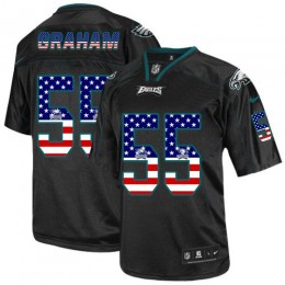 Eagles #55 Brandon Graham Black Men's Stitched NFL Elite USA Flag Fashion Jersey