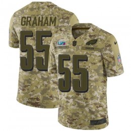 Eagles #55 Brandon Graham Camo Super Bowl LVII Patch Men's Stitched NFL Limited 2018 Salute To Service Jersey