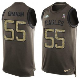 Eagles #55 Brandon Graham Green Men's Stitched NFL Limited Salute To Service Tank Top Jersey