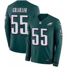 Eagles #55 Brandon Graham Midnight Green Team Color Men's Stitched NFL Limited Therma Long Sleeve Jersey